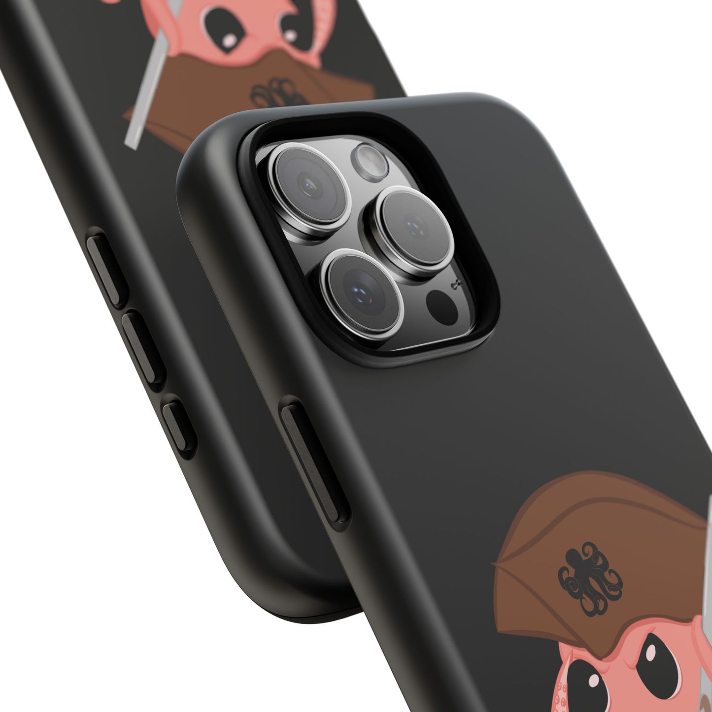 Phone case featuring a cartoon pirate themed original mascot design by the Octopus Revolution.