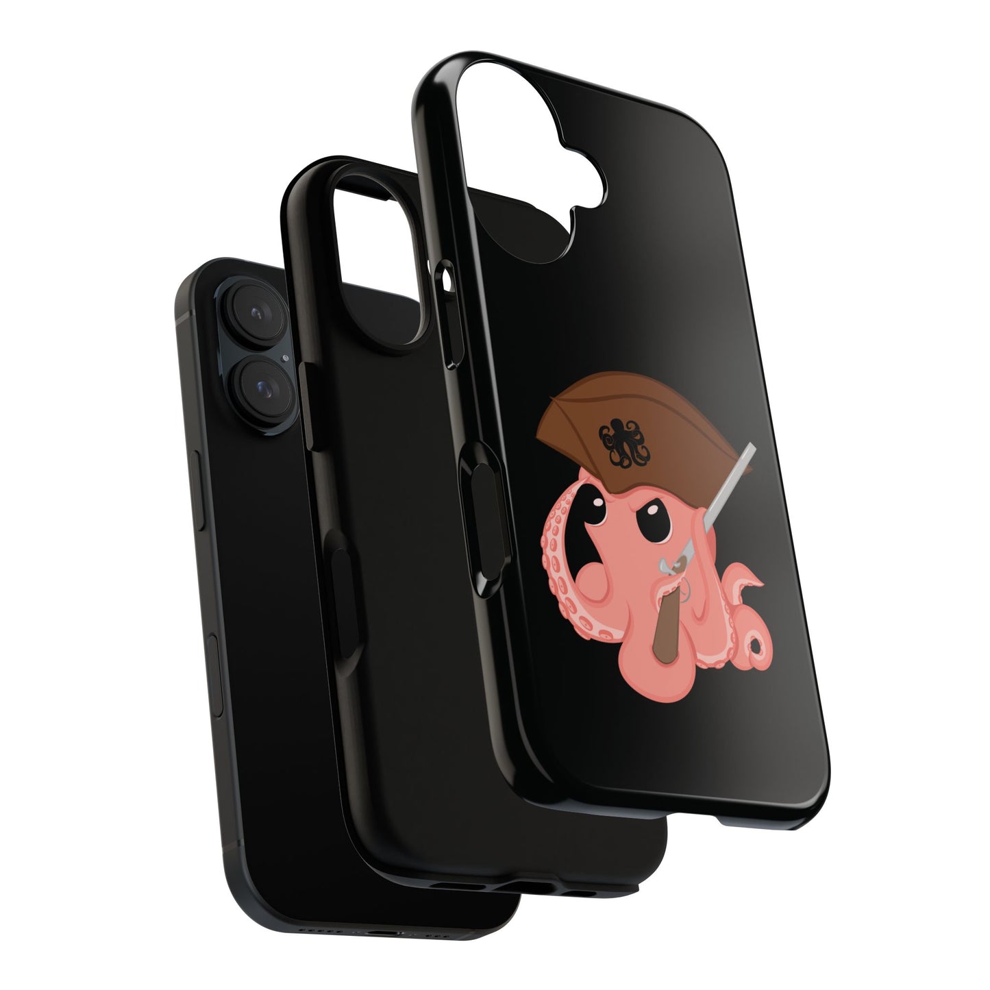 Phone case featuring a cartoon pirate themed original mascot design by the Octopus Revolution.