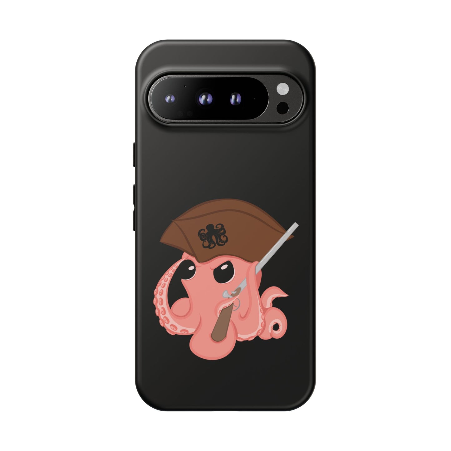Phone case featuring a cartoon pirate themed original mascot design by the Octopus Revolution.