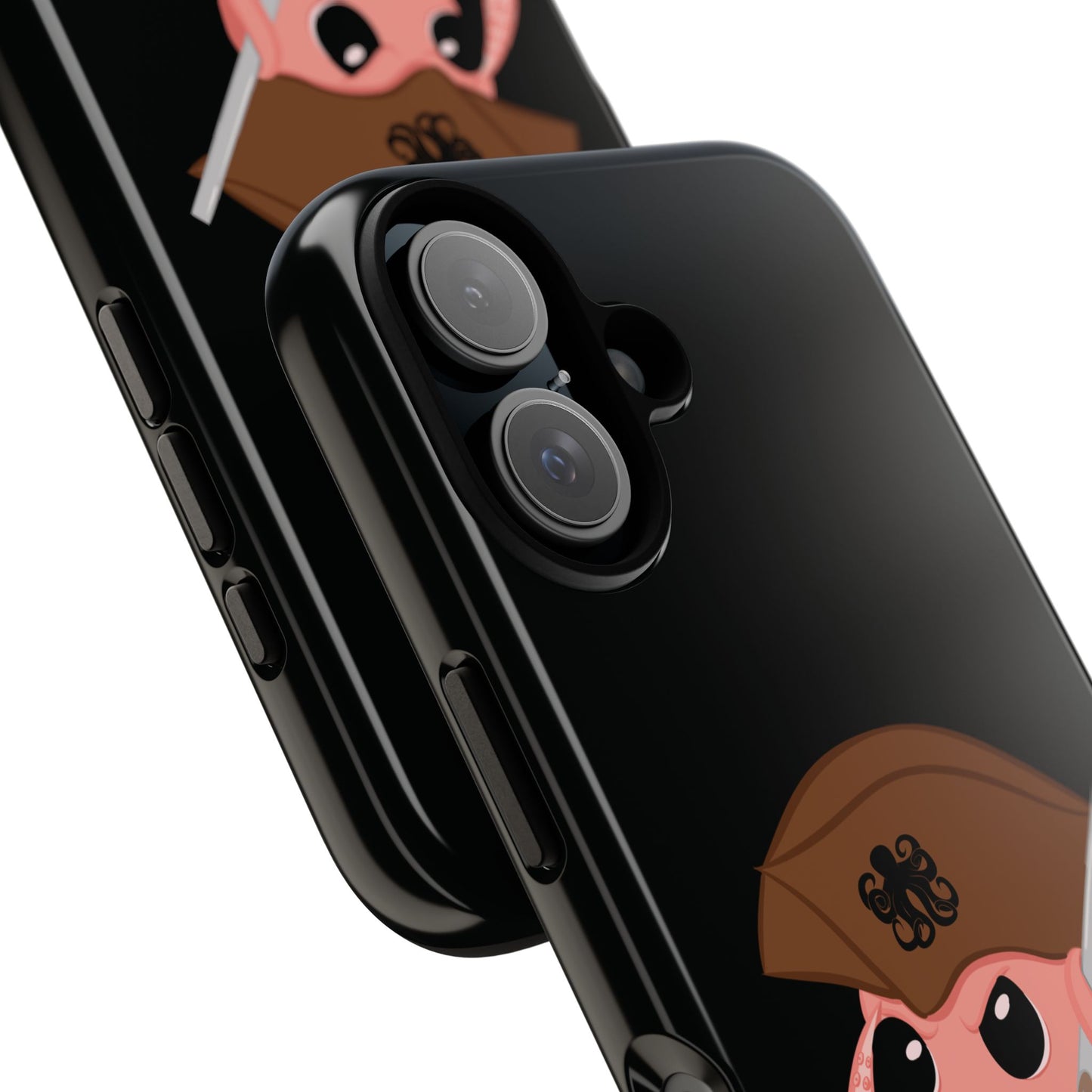 Phone case featuring a cartoon pirate themed original mascot design by the Octopus Revolution.