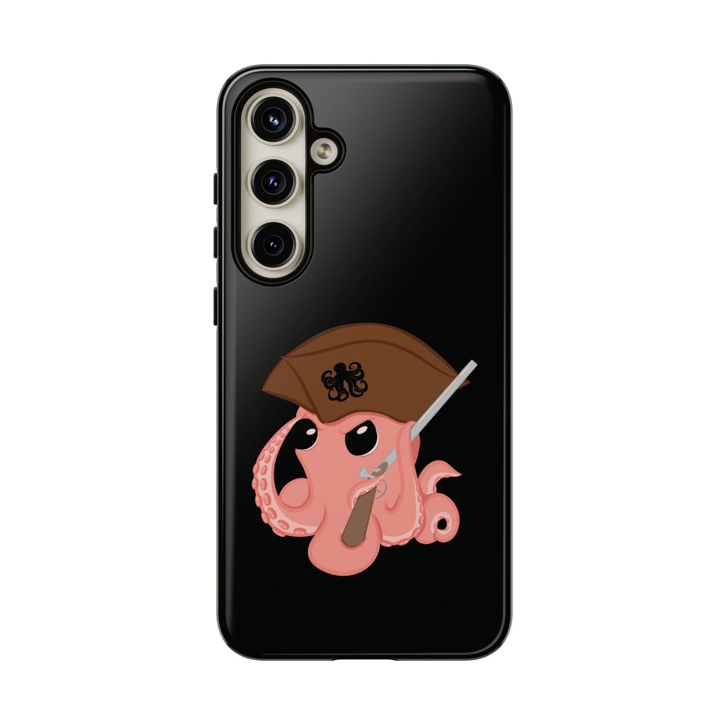 Phone case featuring a cartoon pirate themed original mascot design by the Octopus Revolution.