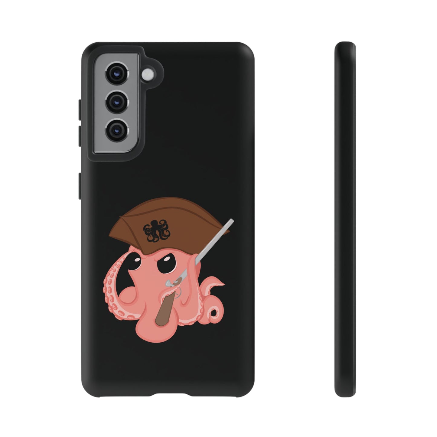 Phone case featuring a cartoon pirate themed original mascot design by the Octopus Revolution.
