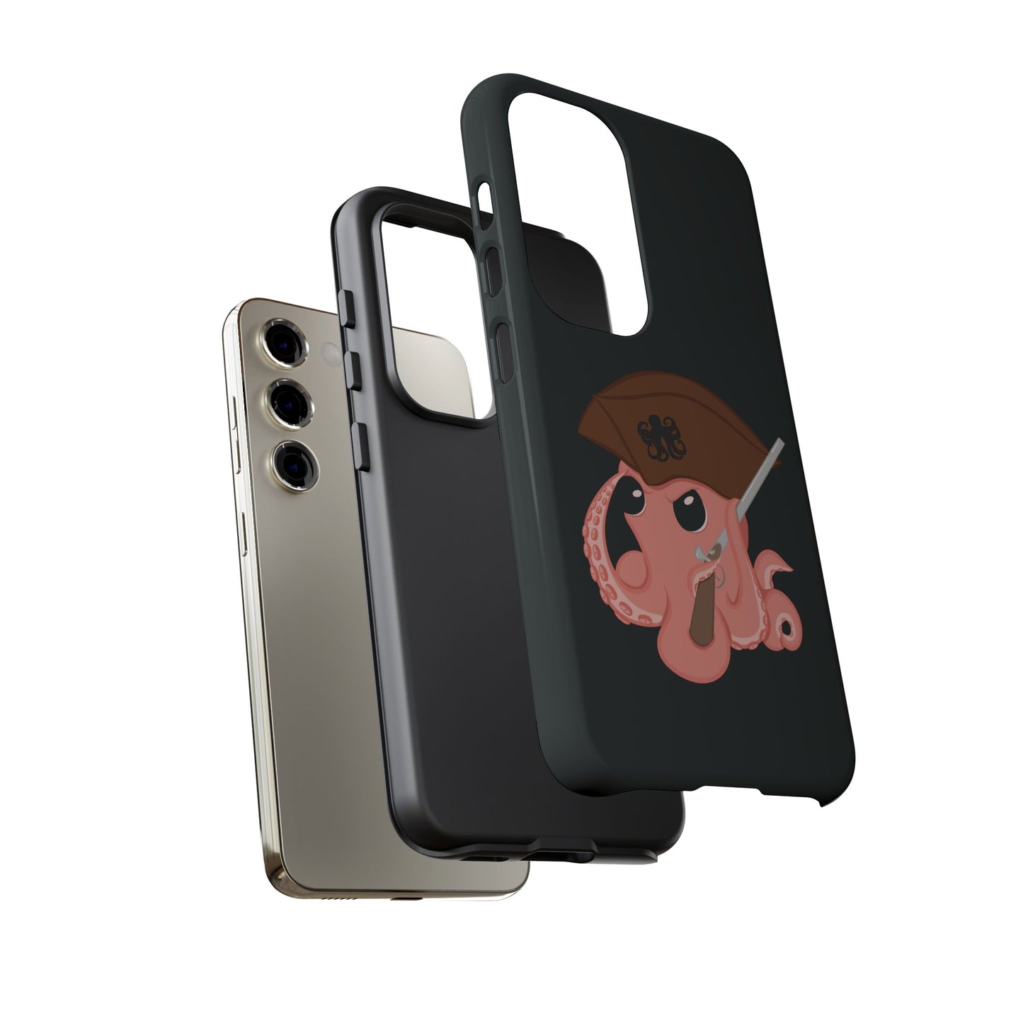 Phone case featuring a cartoon pirate themed original mascot design by the Octopus Revolution.