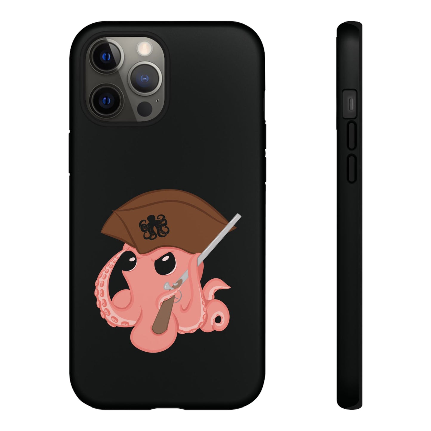 Phone case featuring a cartoon pirate themed original mascot design by the Octopus Revolution.