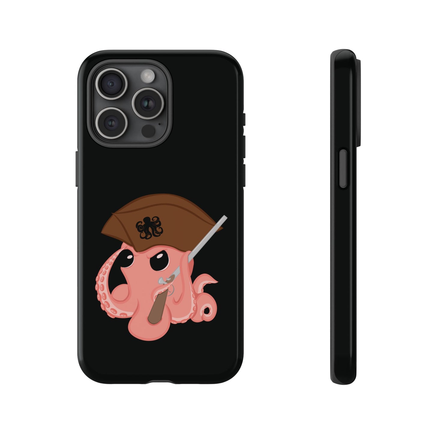 Phone case featuring a cartoon pirate themed original mascot design by the Octopus Revolution.