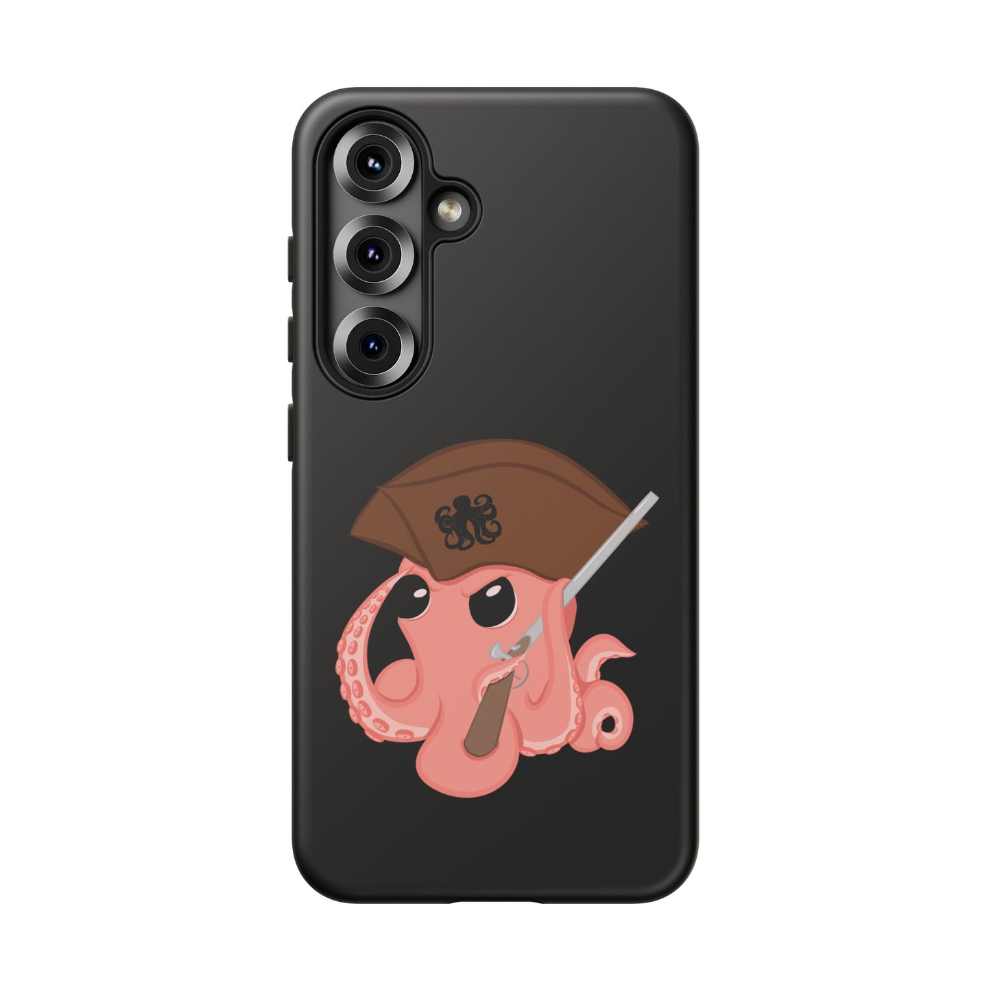 Phone case featuring a cartoon pirate themed original mascot design by the Octopus Revolution.