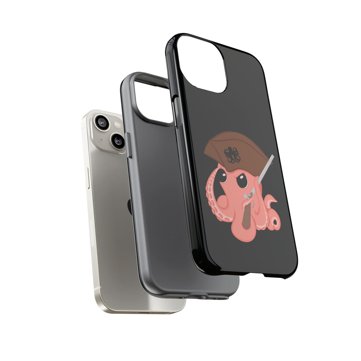 Phone case featuring a cartoon pirate themed original mascot design by the Octopus Revolution.