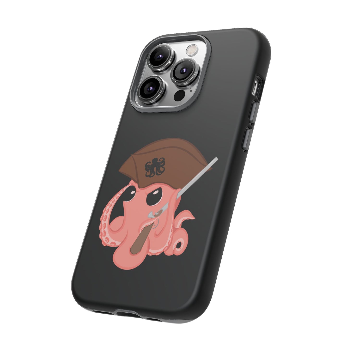 Phone case featuring a cartoon pirate themed original mascot design by the Octopus Revolution.