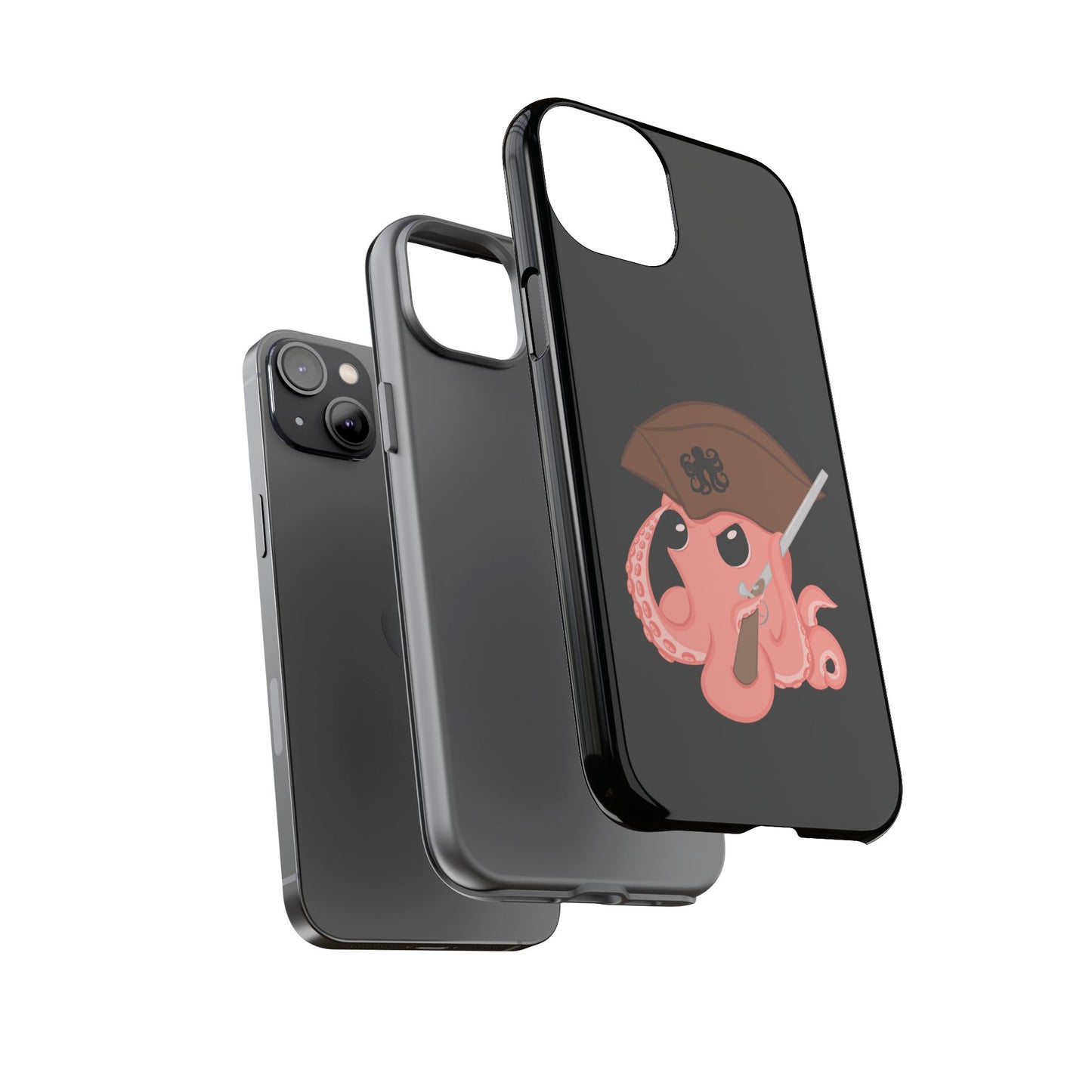 Phone case featuring a cartoon pirate themed original mascot design by the Octopus Revolution.