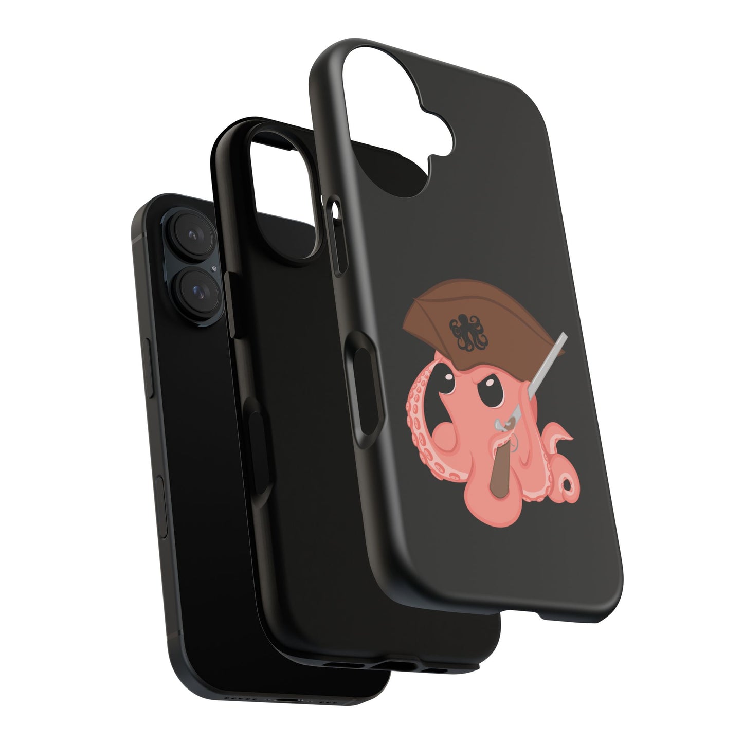 Phone case featuring a cartoon pirate themed original mascot design by the Octopus Revolution.