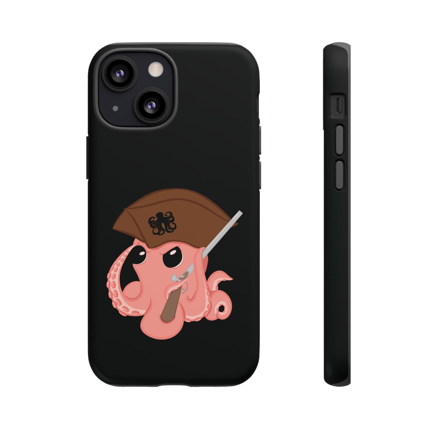 Phone case featuring a cartoon pirate themed original mascot design by the Octopus Revolution.