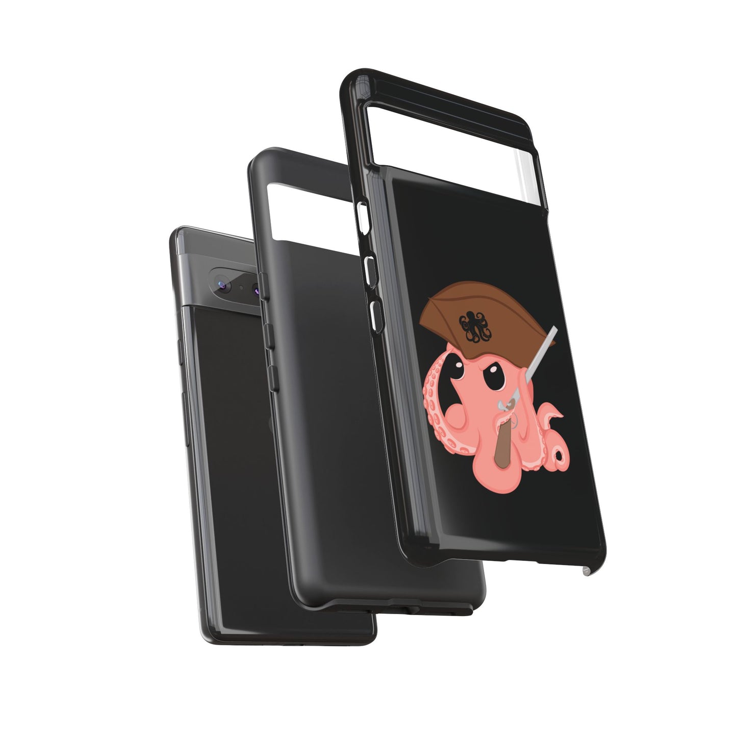 Phone case featuring a cartoon pirate themed original mascot design by the Octopus Revolution.