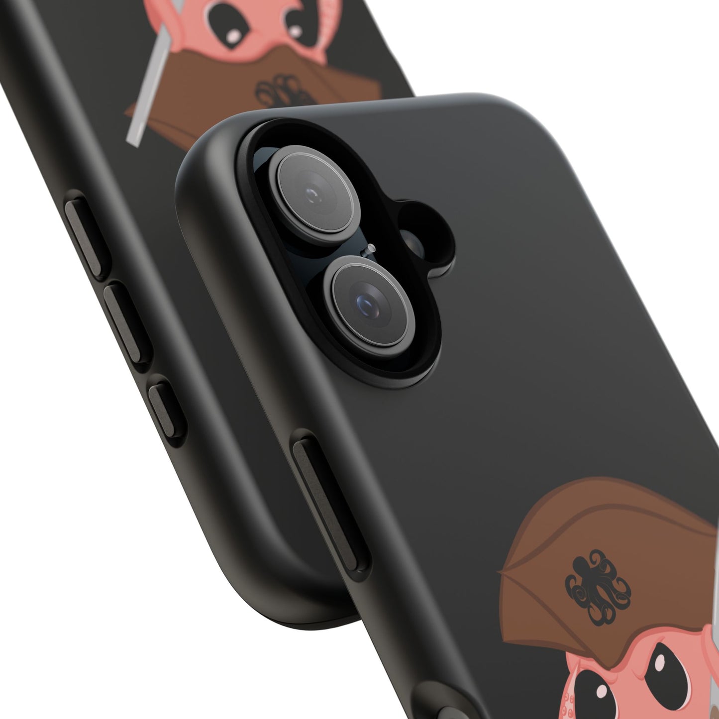 Phone case featuring a cartoon pirate themed original mascot design by the Octopus Revolution.