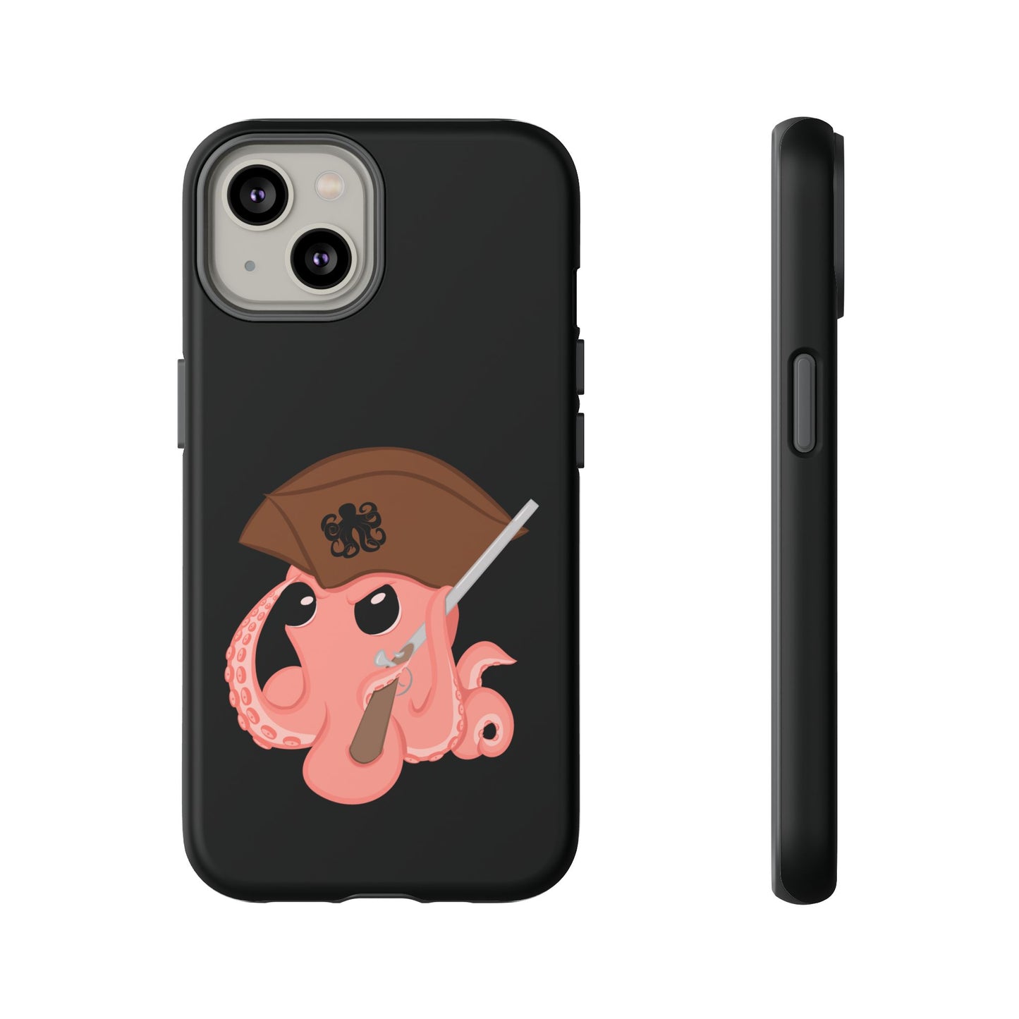 Phone case featuring a cartoon pirate themed original mascot design by the Octopus Revolution.