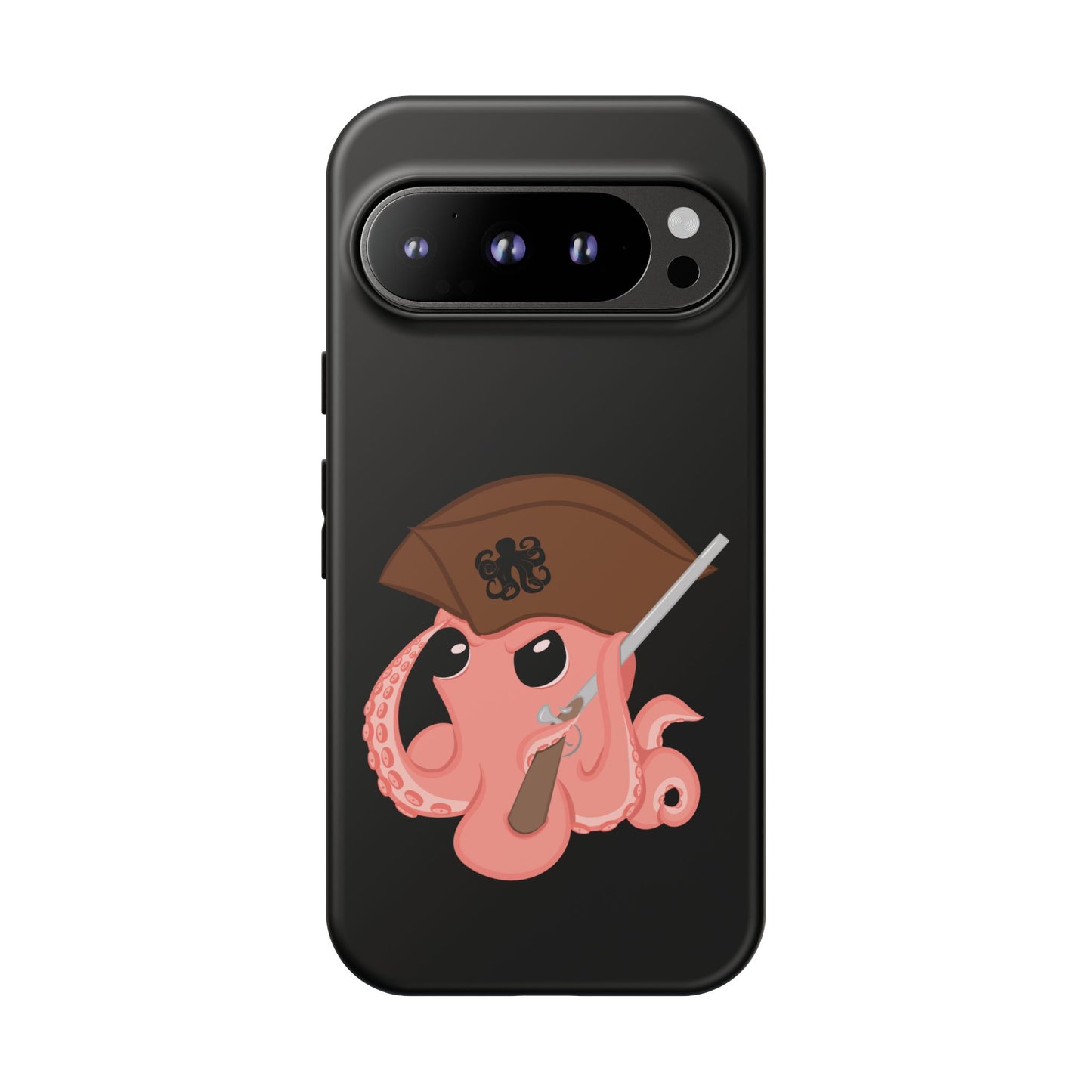 Phone case featuring a cartoon pirate themed original mascot design by the Octopus Revolution.