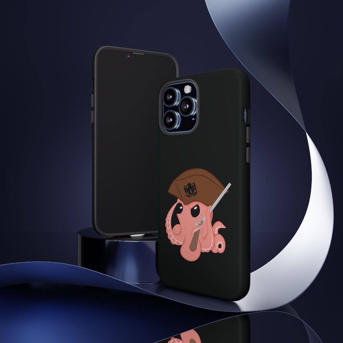 Phone case featuring a cartoon pirate themed original mascot design by the Octopus Revolution.