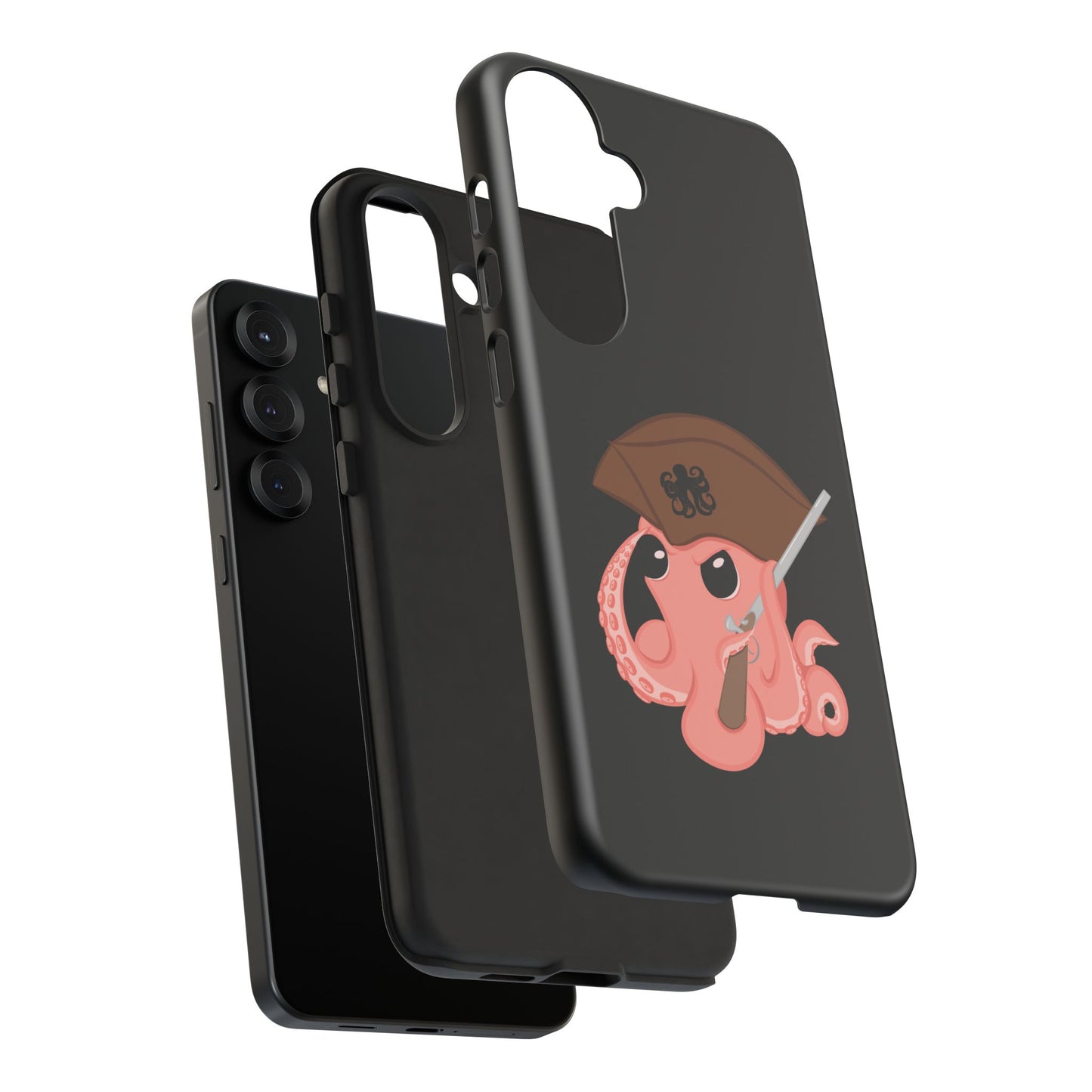 Phone case featuring a cartoon pirate themed original mascot design by the Octopus Revolution.