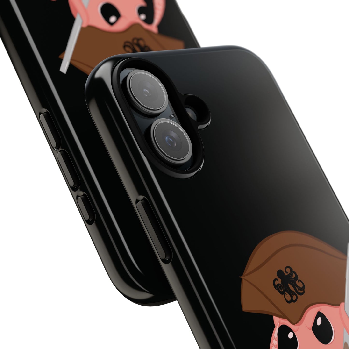 Phone case featuring a cartoon pirate themed original mascot design by the Octopus Revolution.