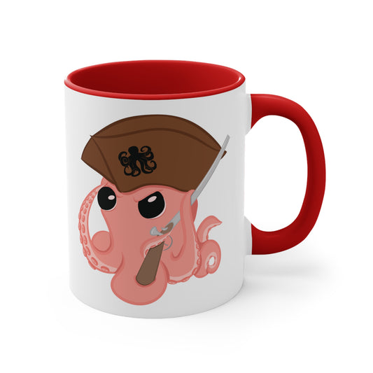 The Octopus Revolution Accent mugs. Featuring a cartoon octopus design.