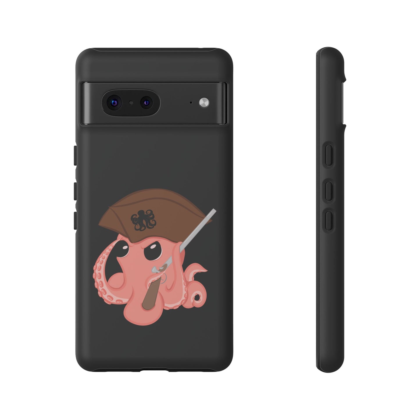 Phone case featuring a cartoon pirate themed original mascot design by the Octopus Revolution.