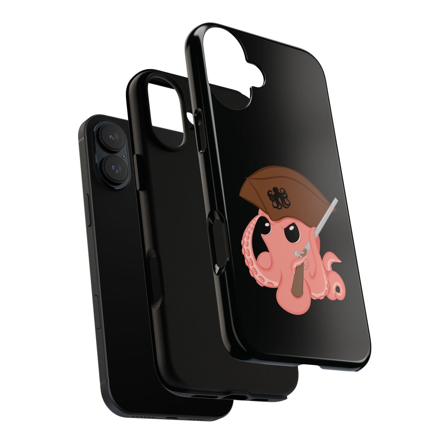 Phone case featuring a cartoon pirate themed original mascot design by the Octopus Revolution.