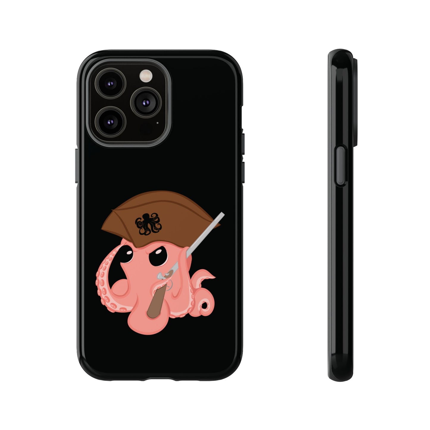 Phone case featuring a cartoon pirate themed original mascot design by the Octopus Revolution.