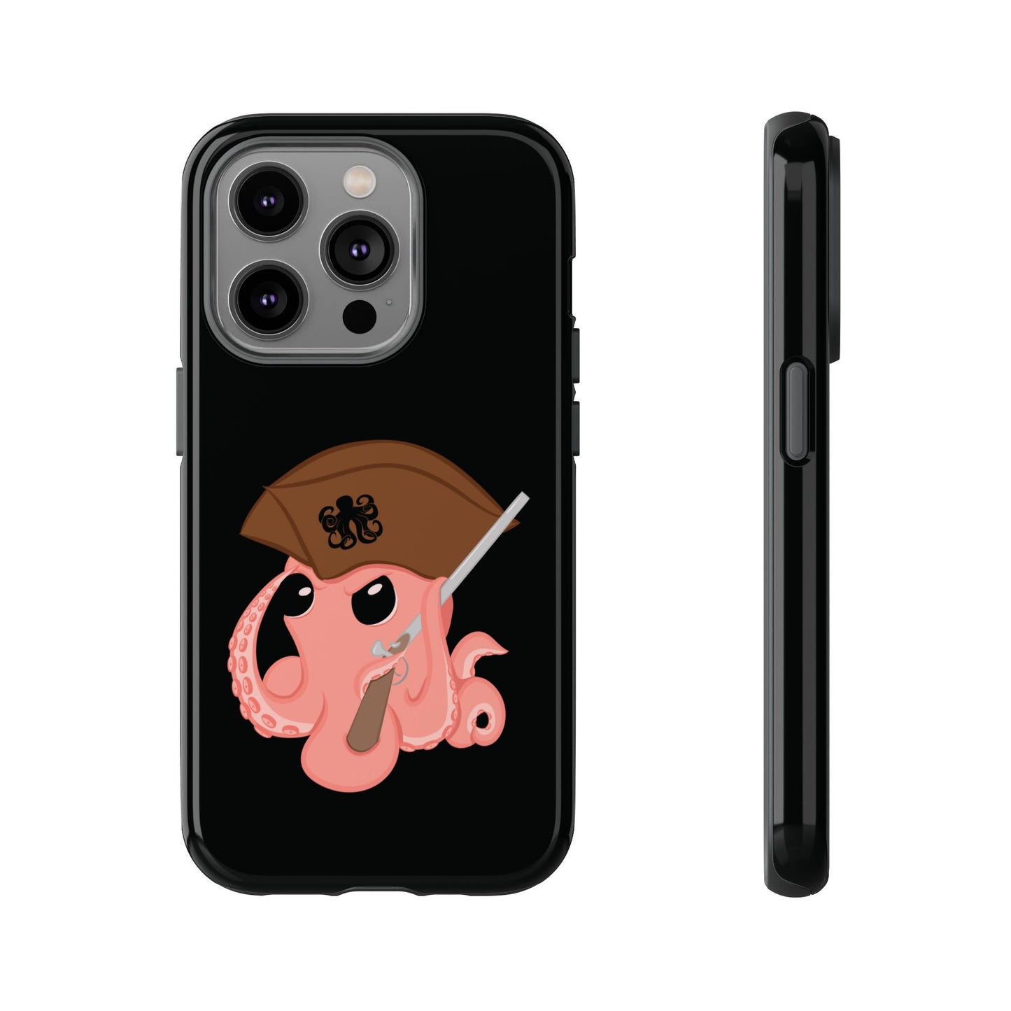 Phone case featuring a cartoon pirate themed original mascot design by the Octopus Revolution.