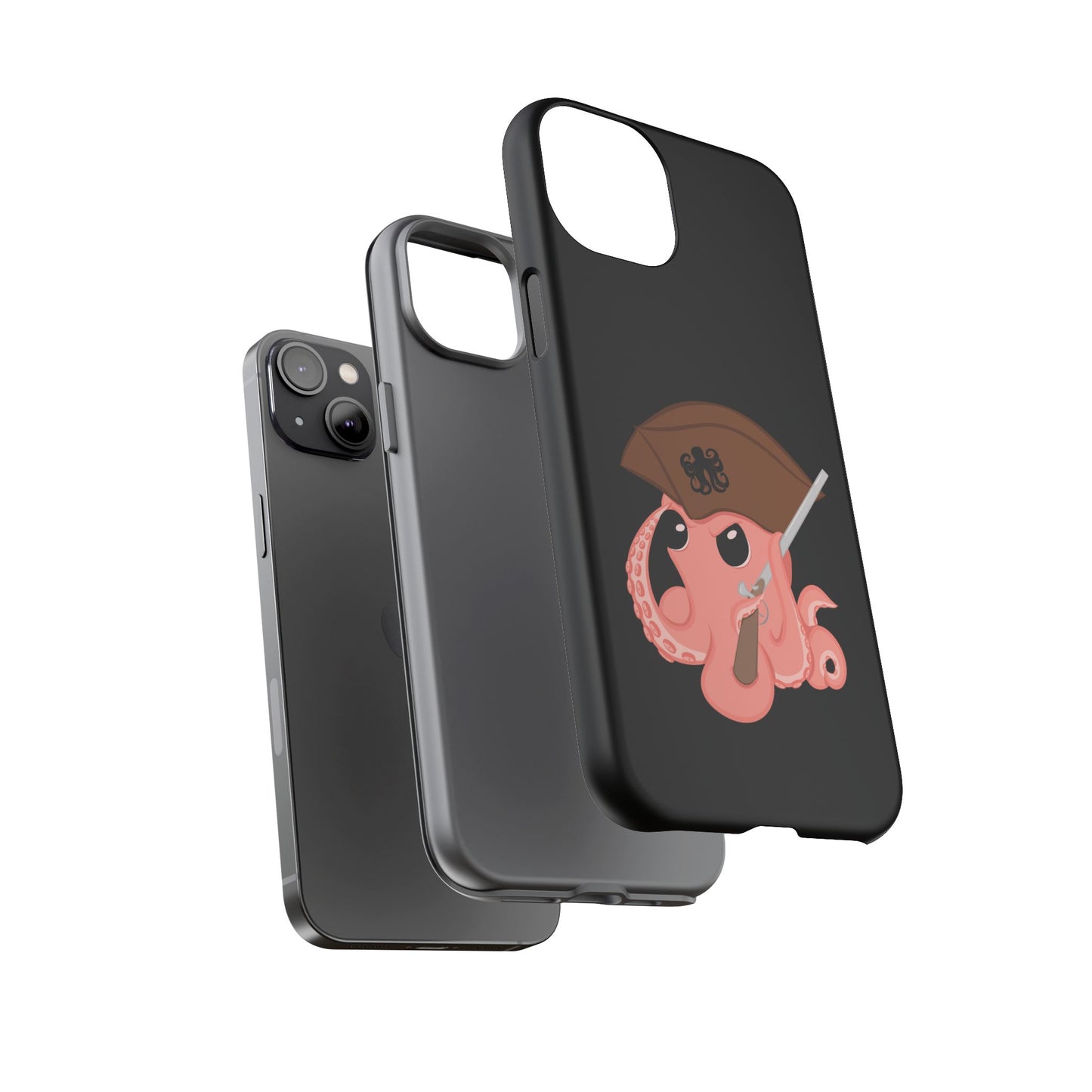 Phone case featuring a cartoon pirate themed original mascot design by the Octopus Revolution.
