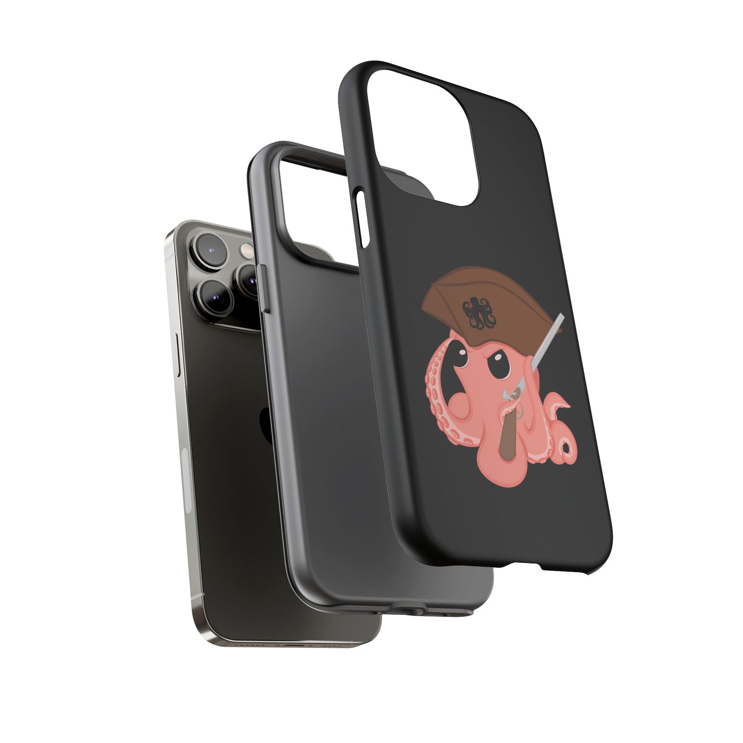 Phone case featuring a cartoon pirate themed original mascot design by the Octopus Revolution.