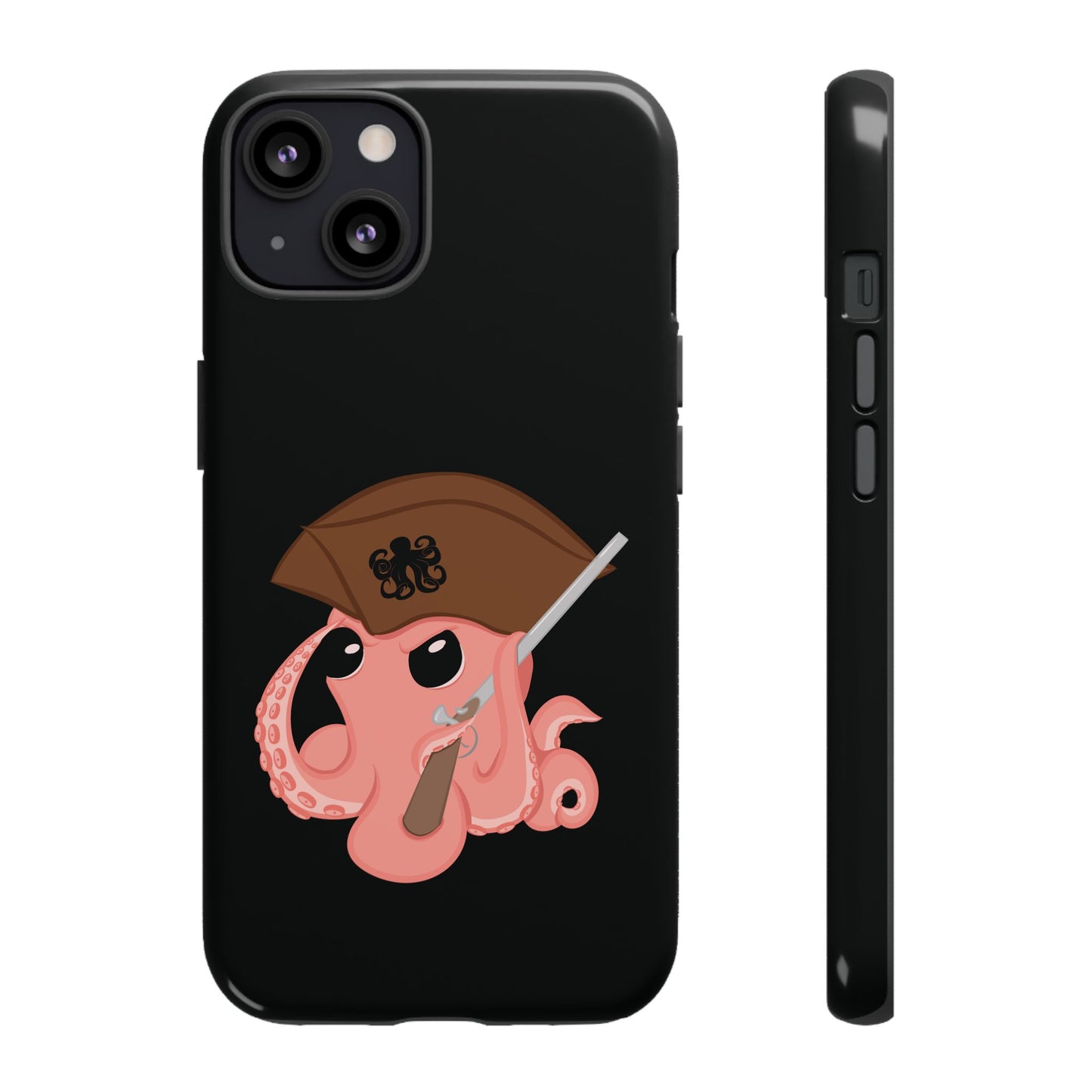 Phone case featuring a cartoon pirate themed original mascot design by the Octopus Revolution.