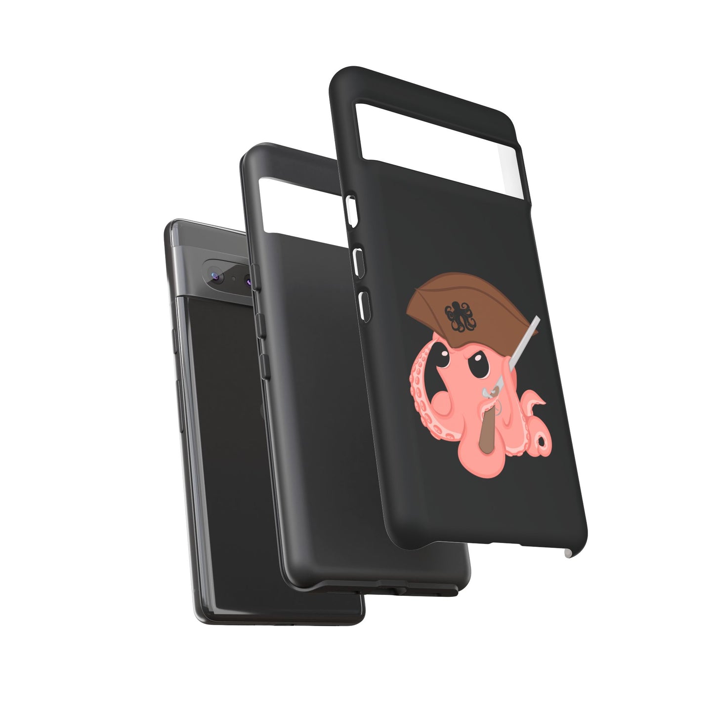 Phone case featuring a cartoon pirate themed original mascot design by the Octopus Revolution.