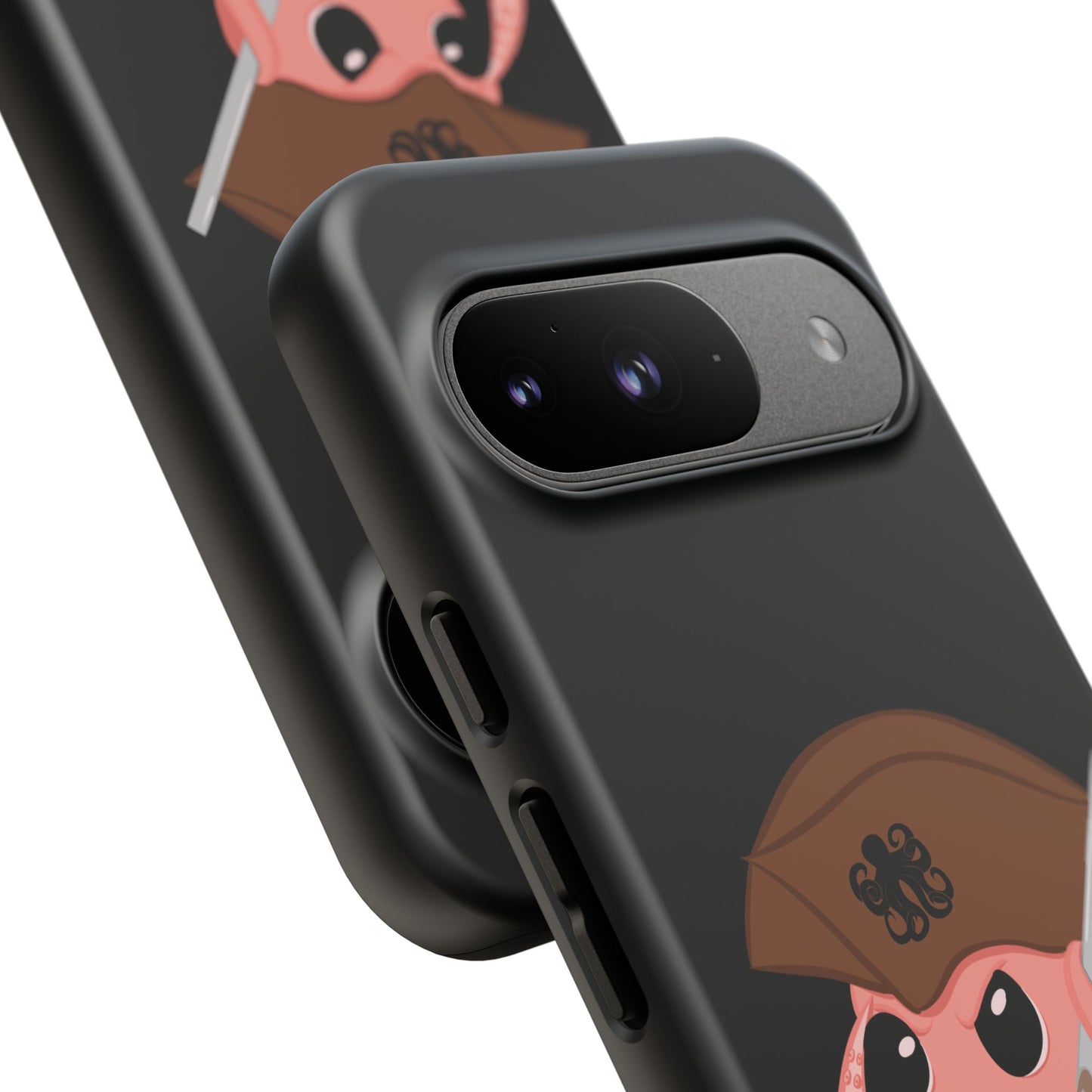 Phone case featuring a cartoon pirate themed original mascot design by the Octopus Revolution.