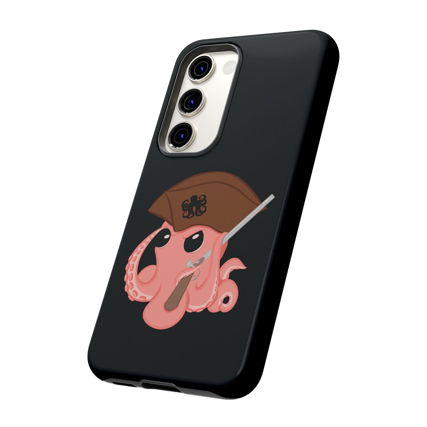 Phone case featuring a cartoon pirate themed original mascot design by the Octopus Revolution.