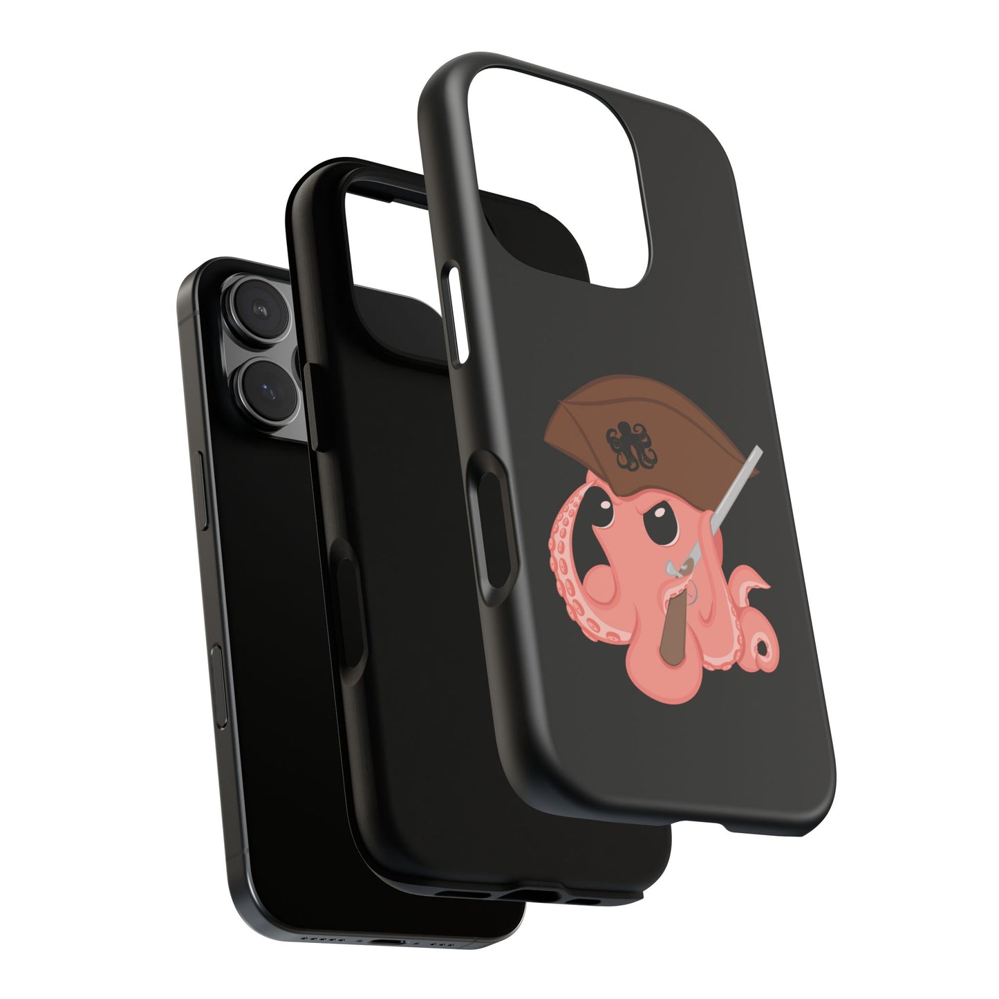 Phone case featuring a cartoon pirate themed original mascot design by the Octopus Revolution.