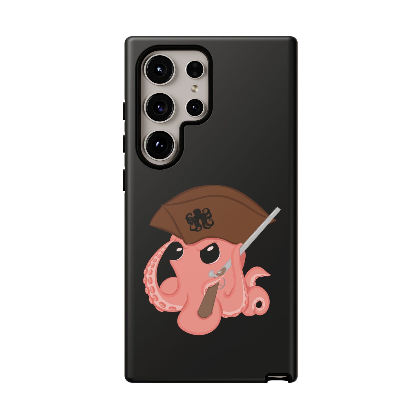 Phone case featuring a cartoon pirate themed original mascot design by the Octopus Revolution.