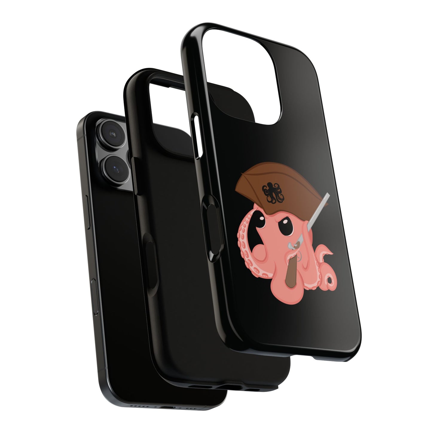 Phone case featuring a cartoon pirate themed original mascot design by the Octopus Revolution.