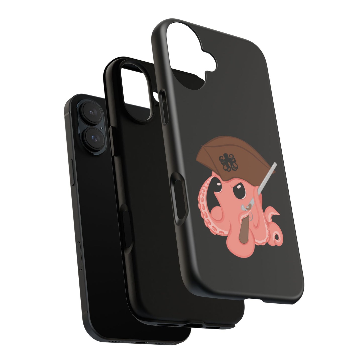 Phone case featuring a cartoon pirate themed original mascot design by the Octopus Revolution.