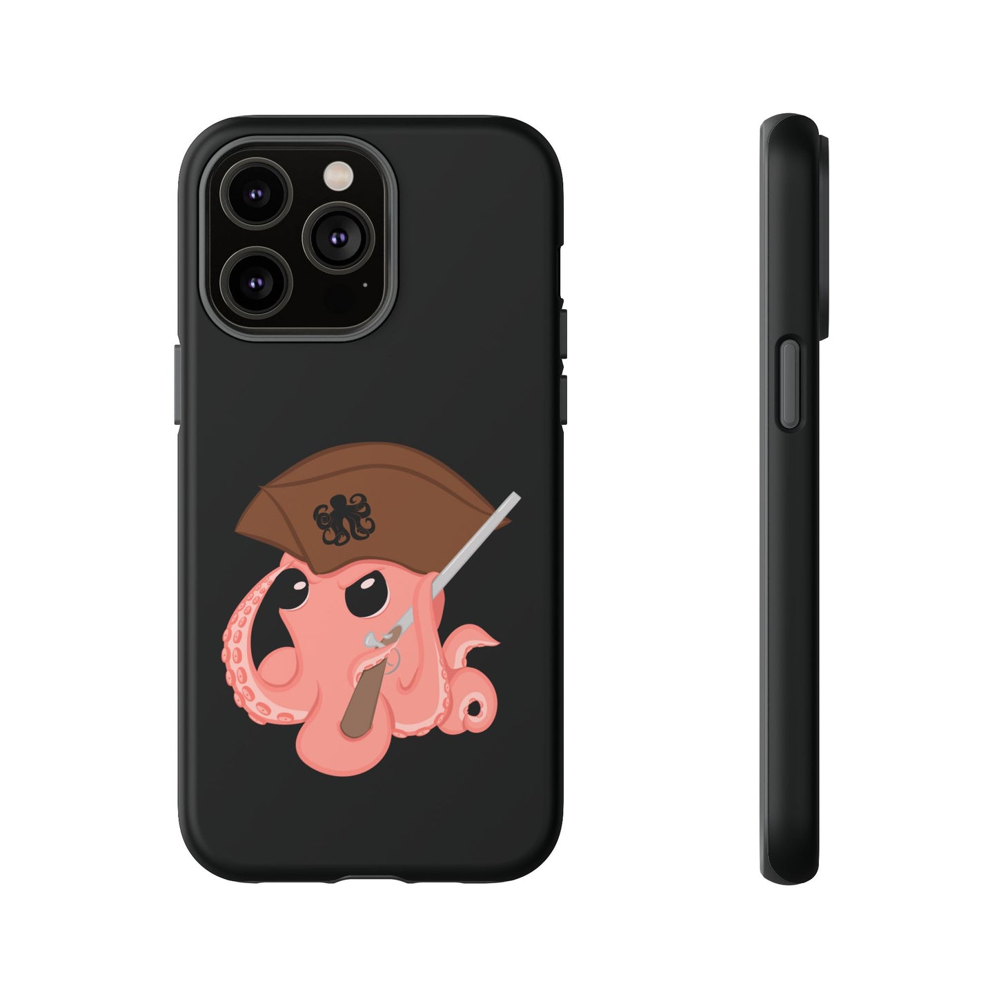 Phone case featuring a cartoon pirate themed original mascot design by the Octopus Revolution.