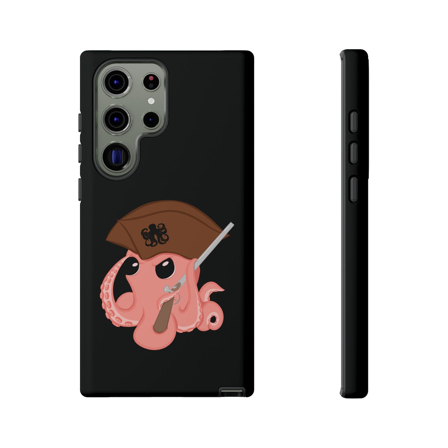 Phone case featuring a cartoon pirate themed original mascot design by the Octopus Revolution.