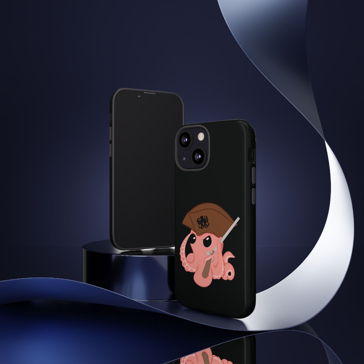 Phone case featuring a cartoon pirate themed original mascot design by the Octopus Revolution.