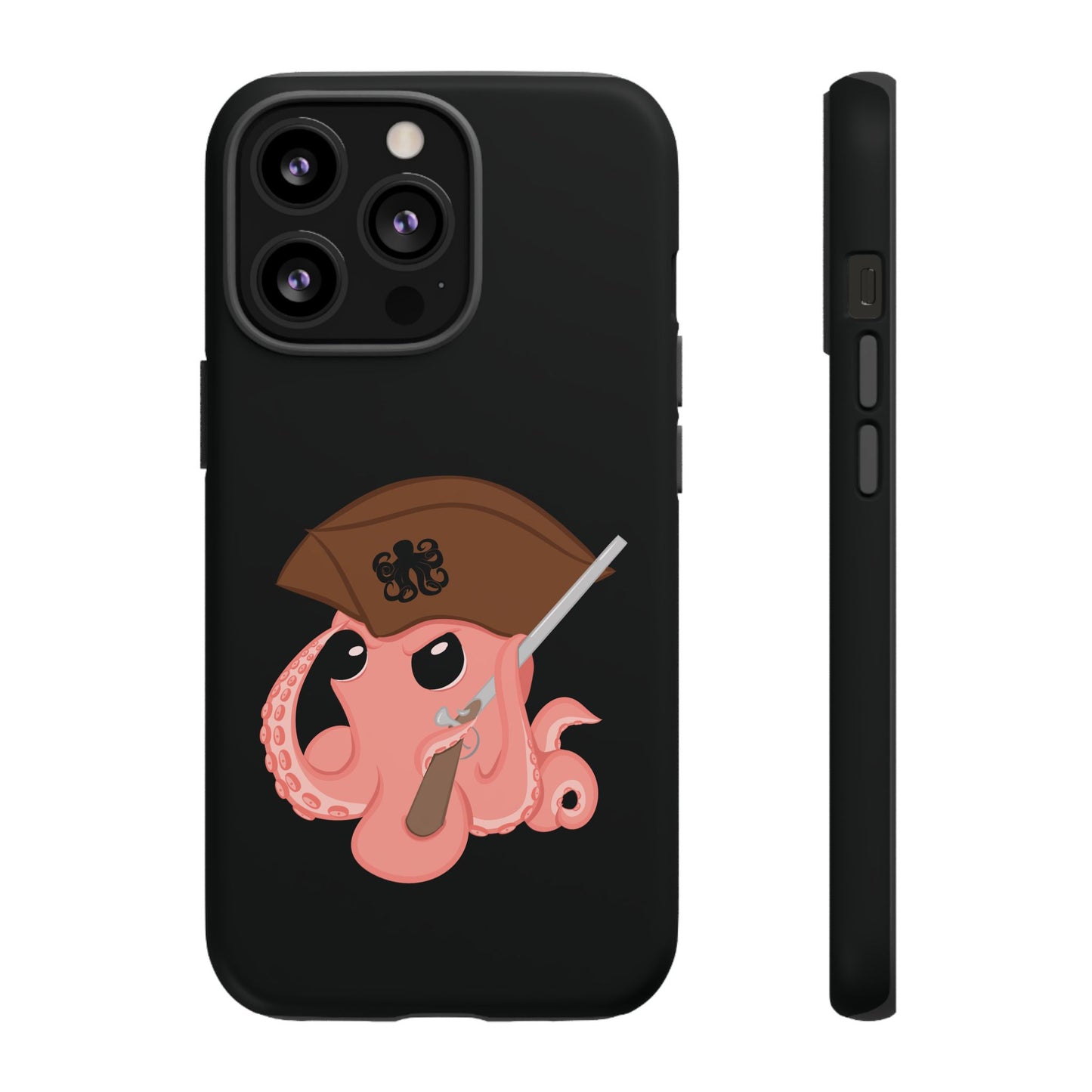 Phone case featuring a cartoon pirate themed original mascot design by the Octopus Revolution.