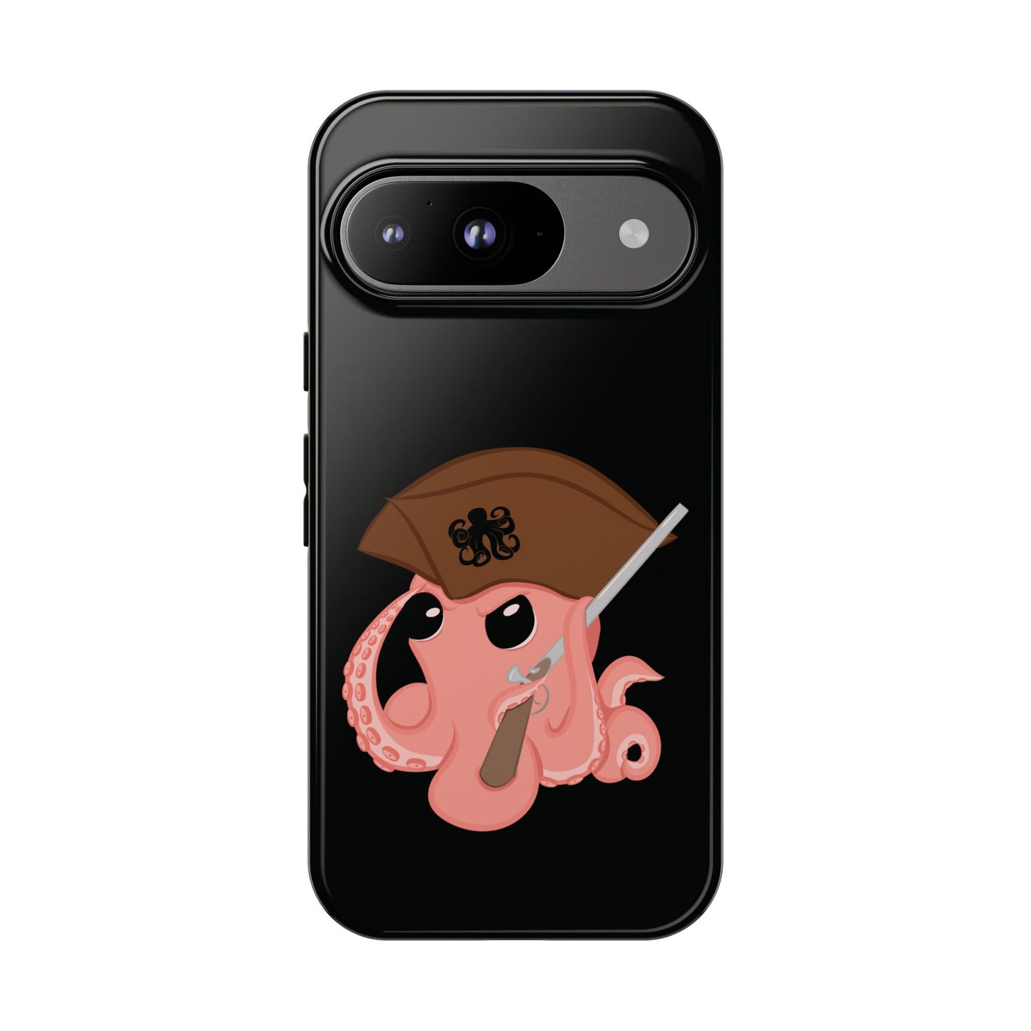 Phone case featuring a cartoon pirate themed original mascot design by the Octopus Revolution.