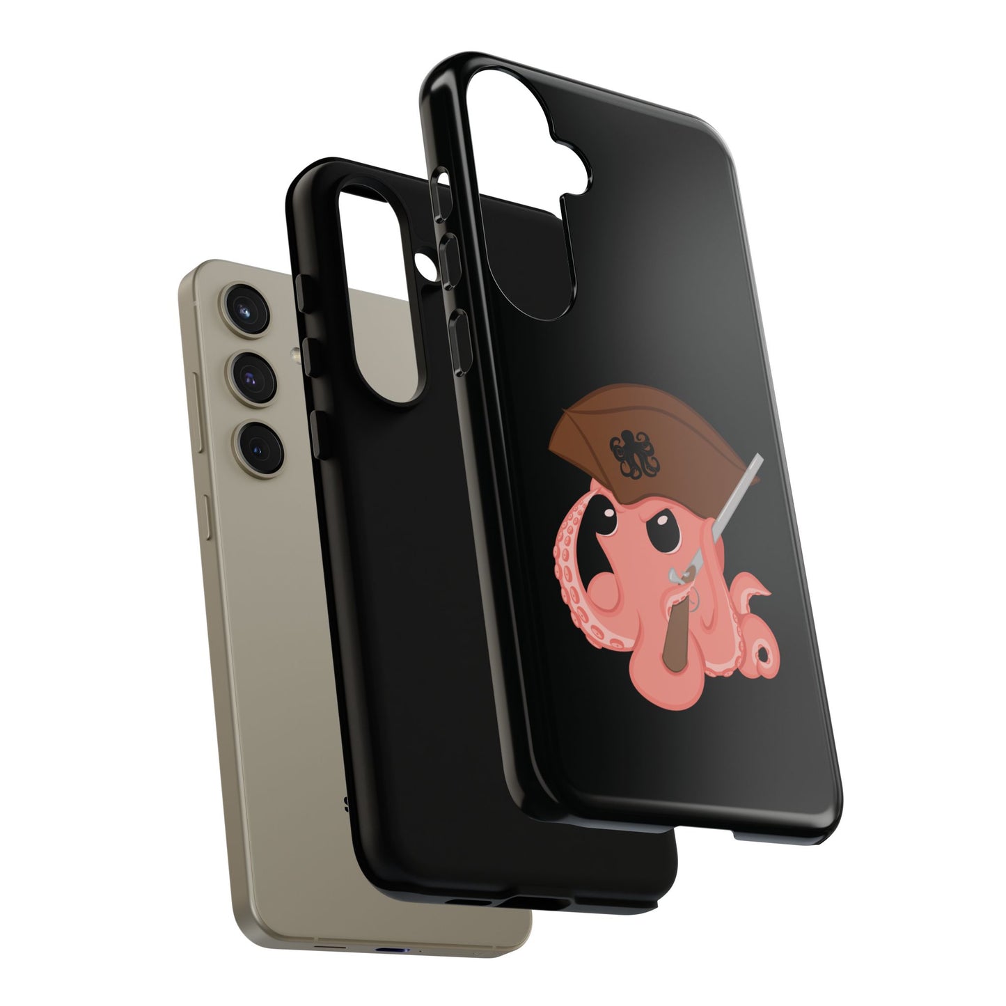 Phone case featuring a cartoon pirate themed original mascot design by the Octopus Revolution.