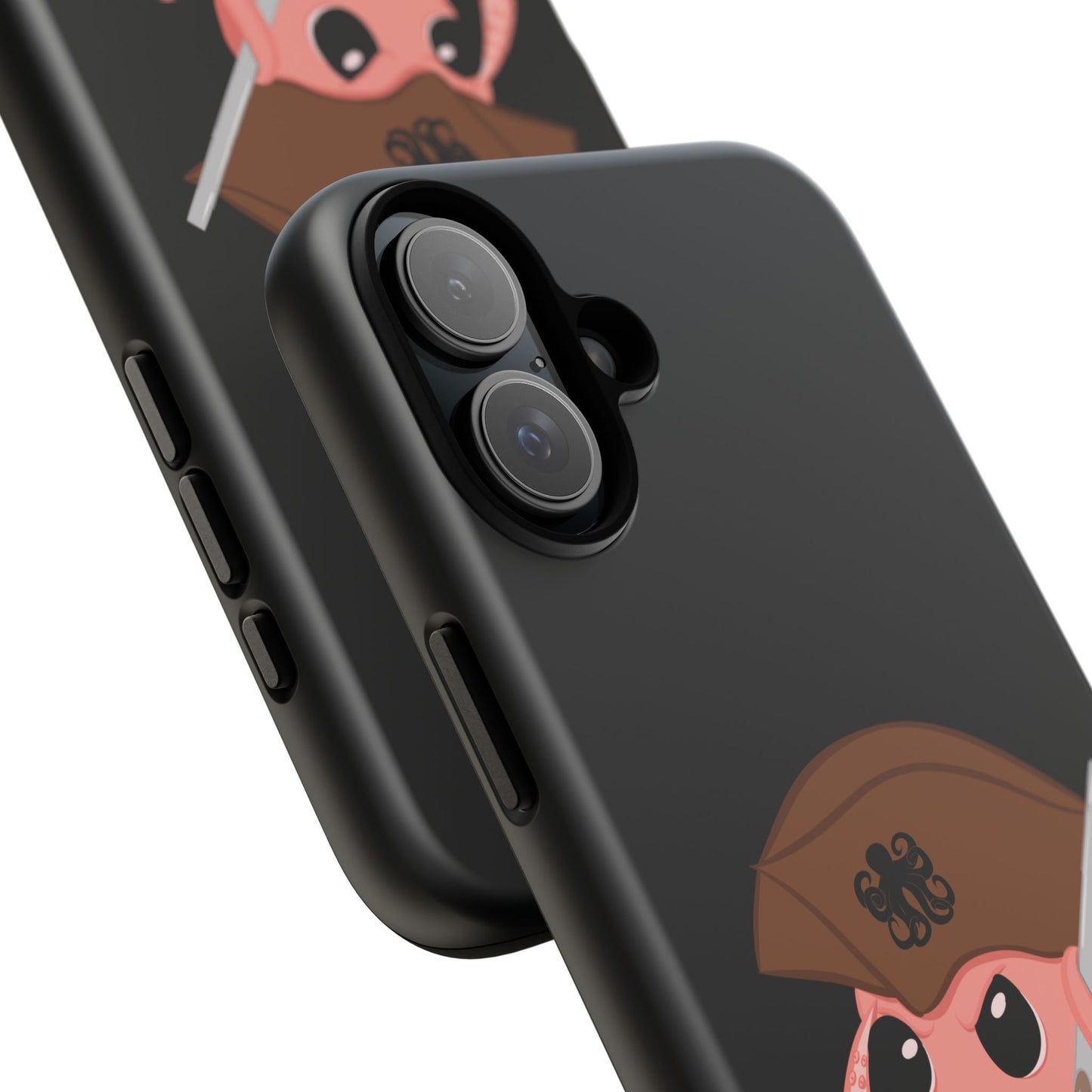 Phone case featuring a cartoon pirate themed original mascot design by the Octopus Revolution.