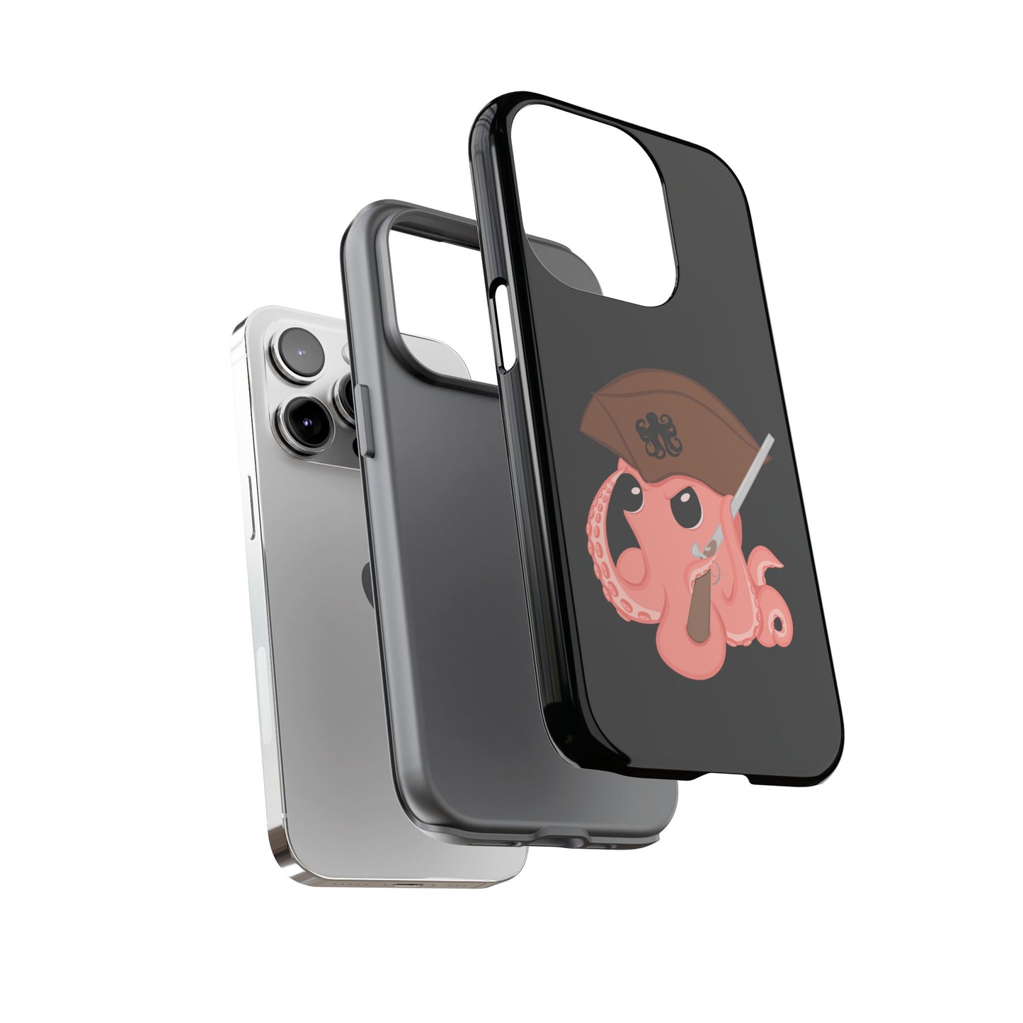 Phone case featuring a cartoon pirate themed original mascot design by the Octopus Revolution.