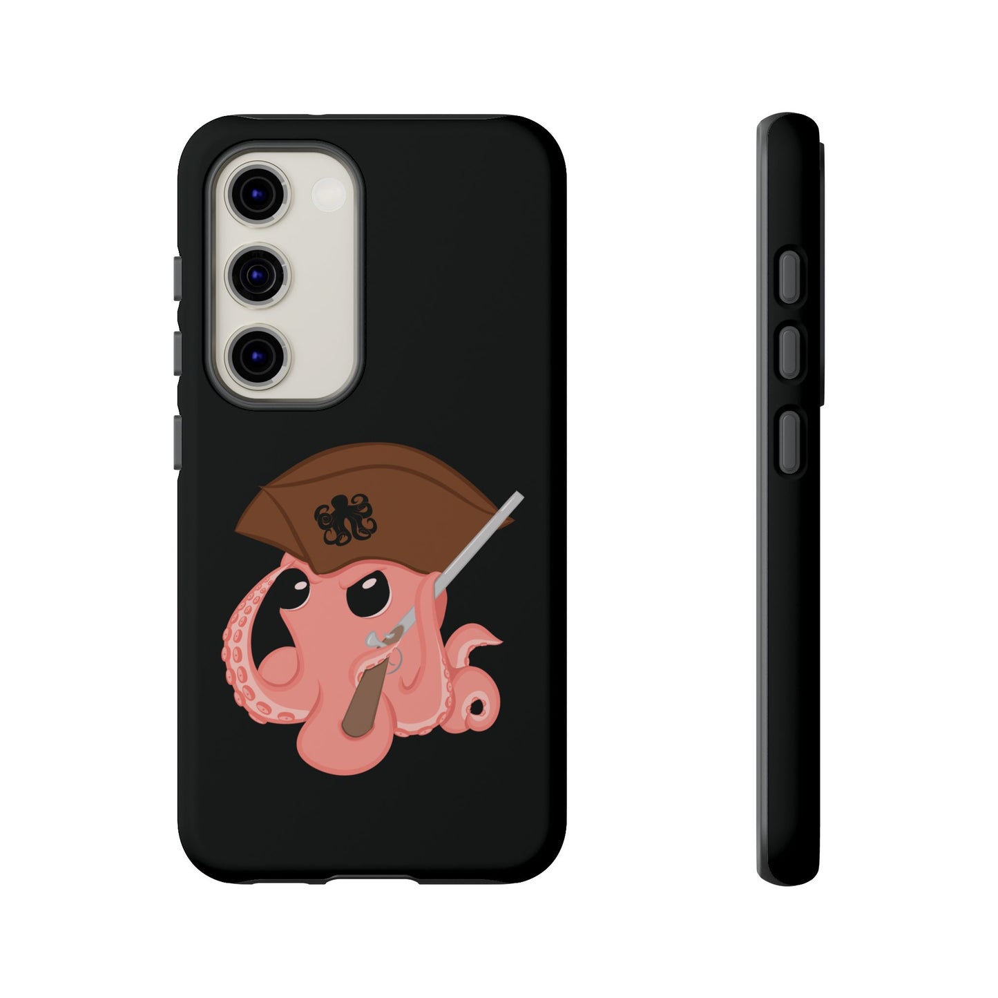 Phone case featuring a cartoon pirate themed original mascot design by the Octopus Revolution.