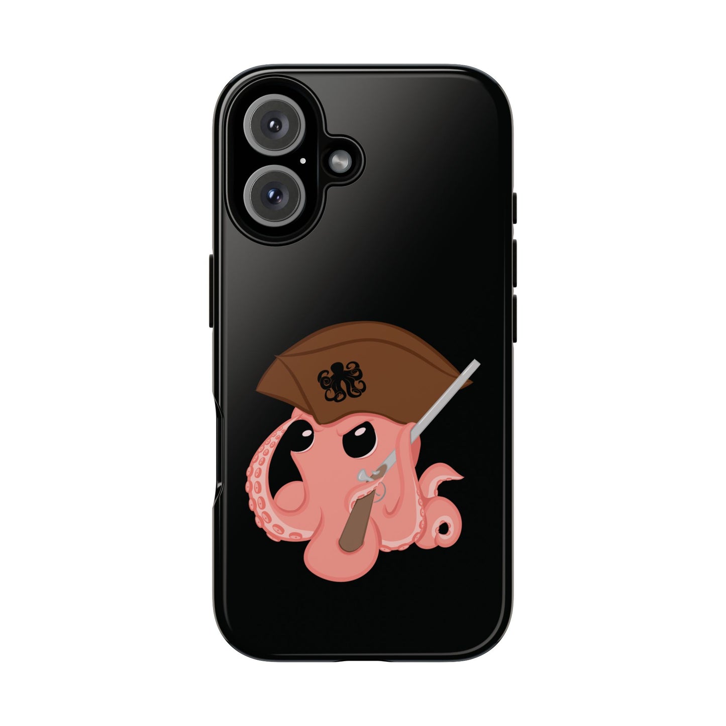 Phone case featuring a cartoon pirate themed original mascot design by the Octopus Revolution.