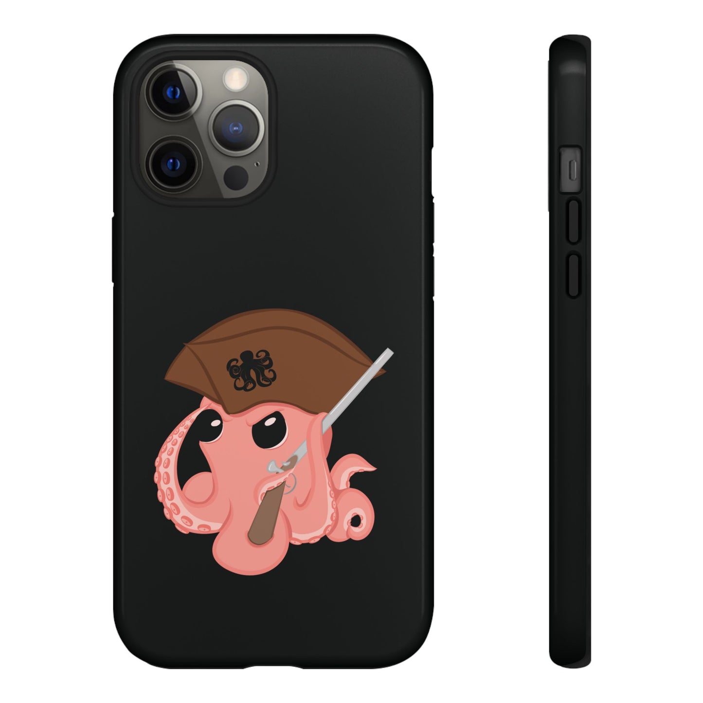 Phone case featuring a cartoon pirate themed original mascot design by the Octopus Revolution.