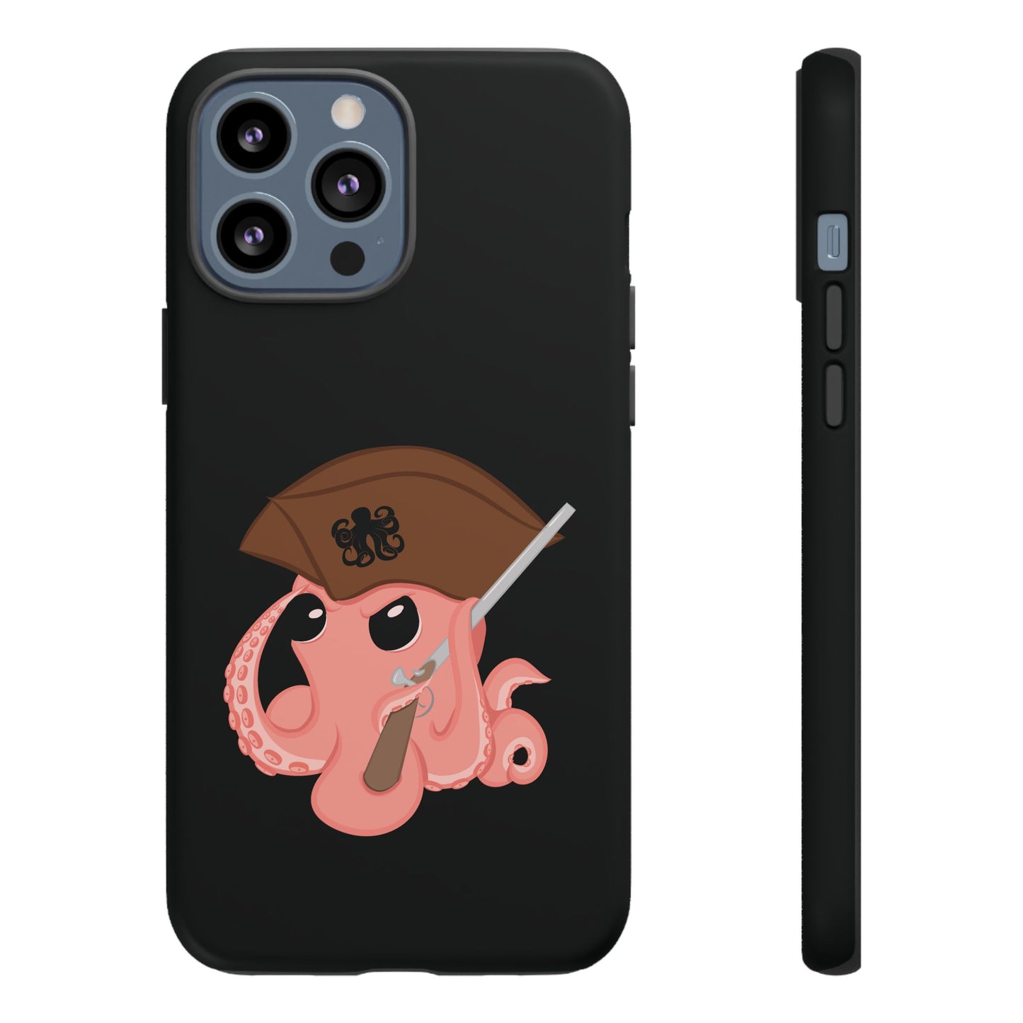 Phone case featuring a cartoon pirate themed original mascot design by the Octopus Revolution.