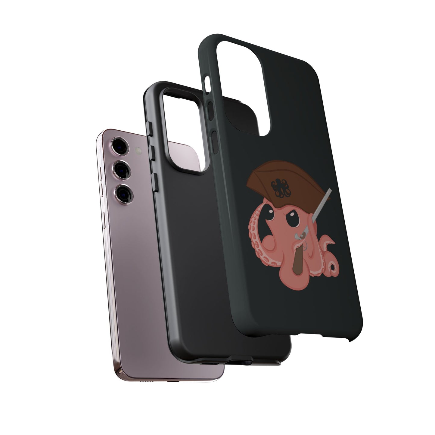 Phone case featuring a cartoon pirate themed original mascot design by the Octopus Revolution.